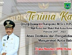 Terimakasih Ibu Dewanti Rumpoko dan Bapak Punjul Santoso Dari Fraksi Nasdem DPRD Kota Batu