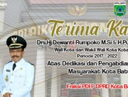 Terimakasih Ibu Dewanti Rumpoko dan Bapak Punjul Santoso Dari Fraksi PDI-P DPRD Kota Batu