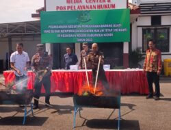 Yang Dibakar dan Digraji Kejaksaan Kabupaten Kediri Yaitu Barang Bukti 128 Kasus Kejahatan