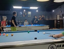 Biliar GS Art2 di Jalan Suropati menjadi saksi kehebohan saat Peserta Kejuaraan Terbuka