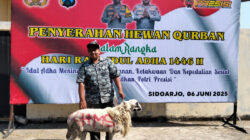 Aliansi Ojol Sidoarjo Terima Hewan Qurban dari Kapolresta Sidoarjo