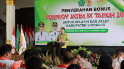 Atlet Porprov IX mendapat bonus dari Pemerintah Kabupaten Sidoarjo sebagai bentuk apresiasi atas capaian mereka pada Pekan Olahraga Provinsi Jawa Timur IX Tahun 2025.