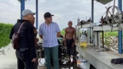 Bupati Sidoarjo Subandi sidak Proyek pembangunan rumah pompa di wilayah kabupaten Sidoarjo.