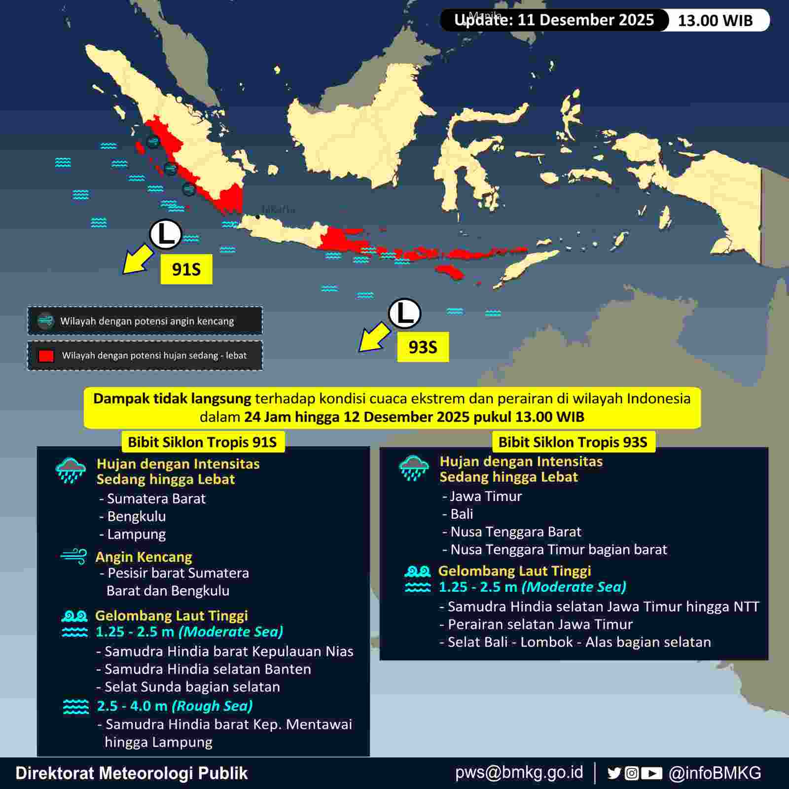 Bibit Siklon 93S Bergerak Jauh,